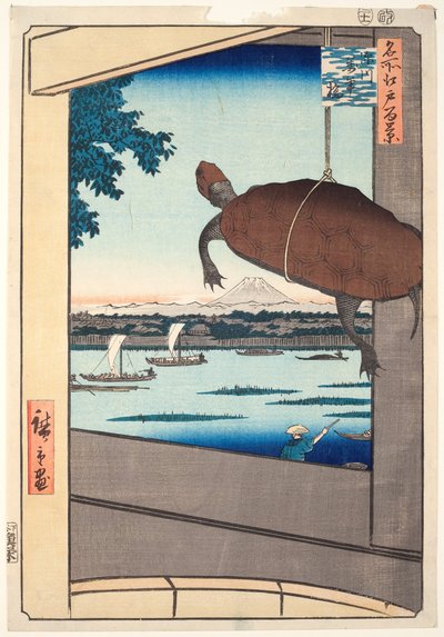 Mannen Bridge, Fukagawa, from the series One Hundred Famous Views of Edo by Utagawa Hiroshige